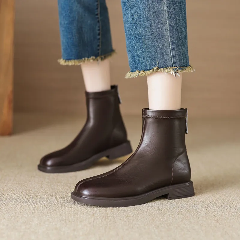 【dme】 Ankle Boots Women's Brown Red-1