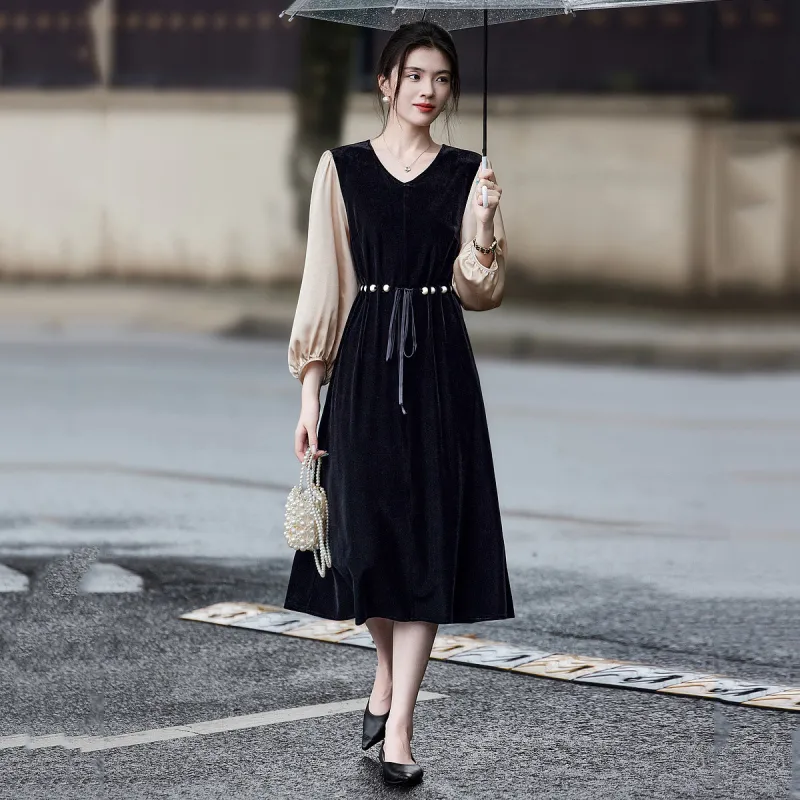【dme】 Long-Sleeved Dresses Women's Black-3
