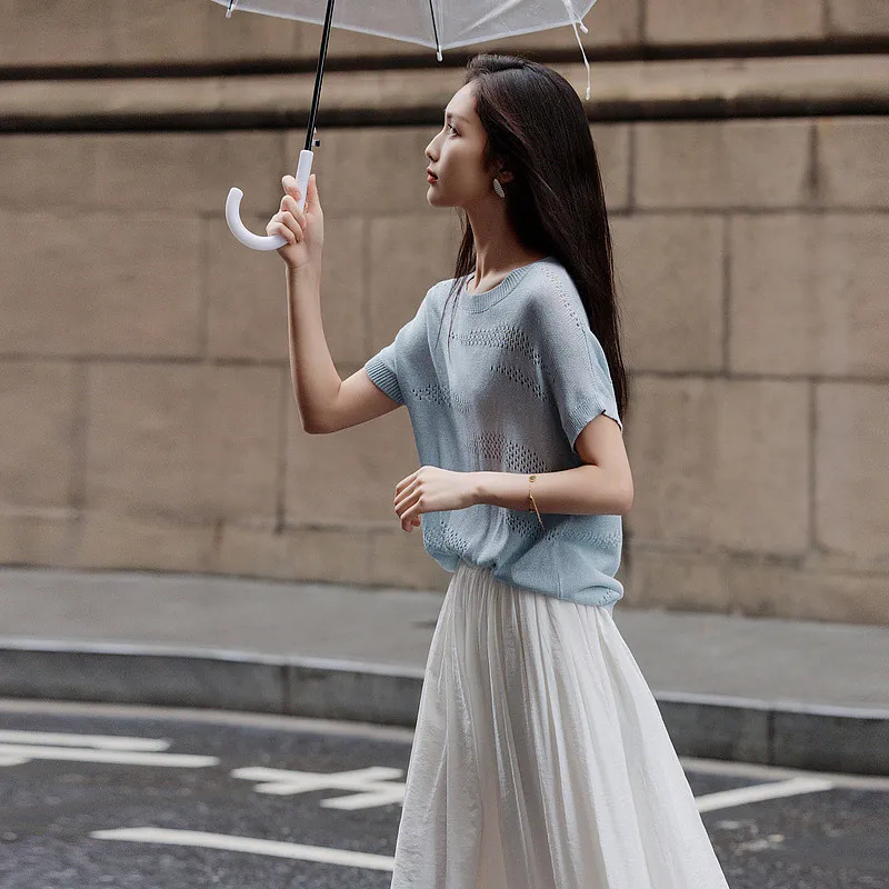 【dme】 Knitwear Women's Aqua Blue-1