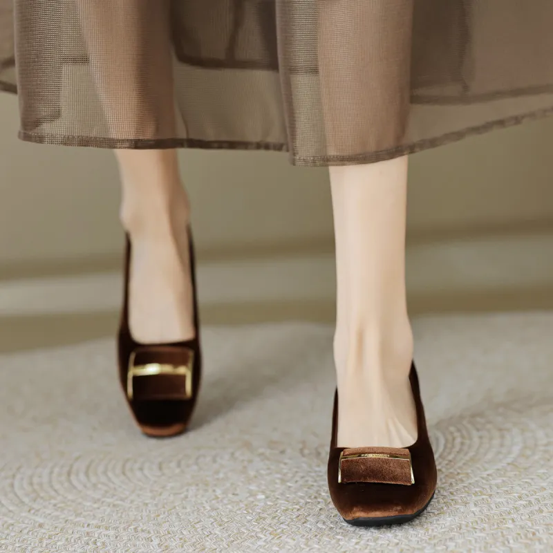 【dme】 Casual Single Shoes 2cm Women's Brown-2