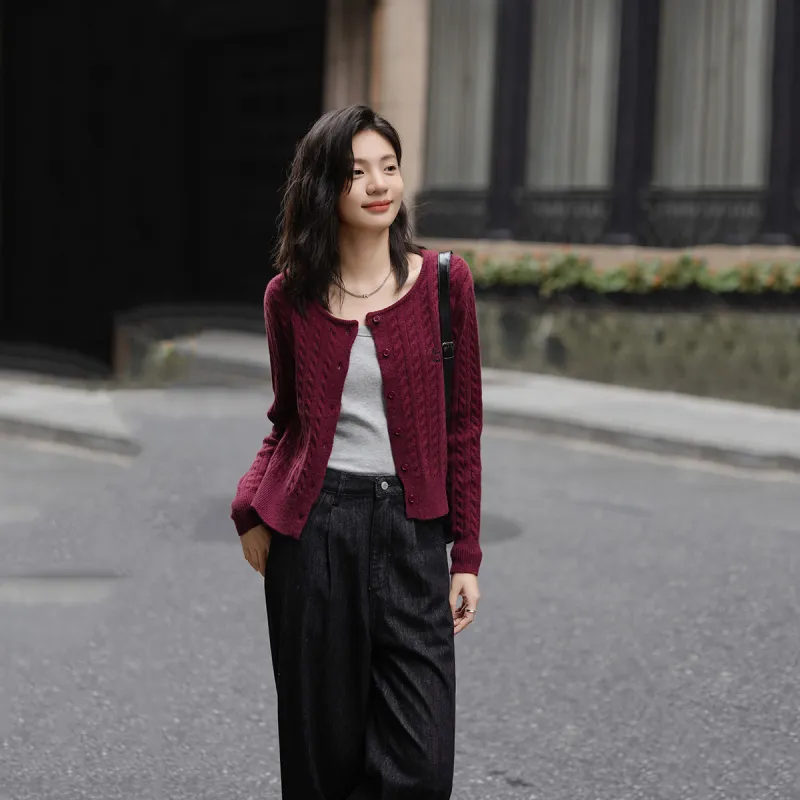 【dme】 Knitwear Women's Burgundy-2