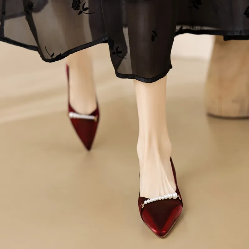 【dme】 Casual Single Shoes 2.5cm Women's Burgundy-4