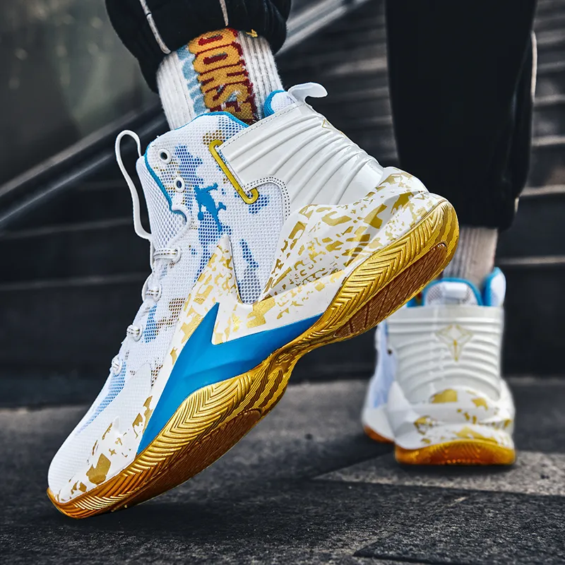 GQWE Shock Absorbers Slip Resistant, Abrasion Resistant, Lightweight High Top Basketball Shoes Unisex-7