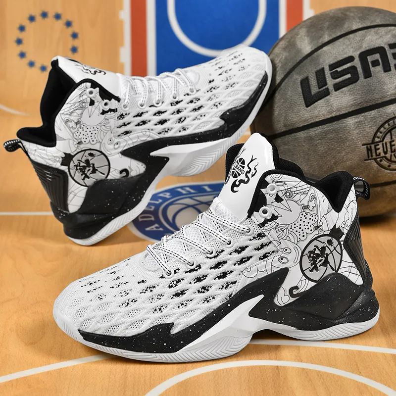 GQWE Cushioned Slip-Resistant Lightweight Mid-Top Basketball Shoes Unisex-4