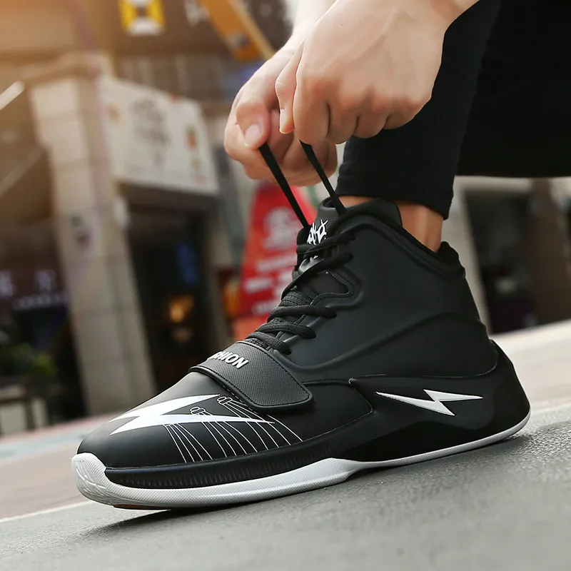 GQWE Cushioned Slip-Resistant Mid-Top Basketball Shoes Unisex-8