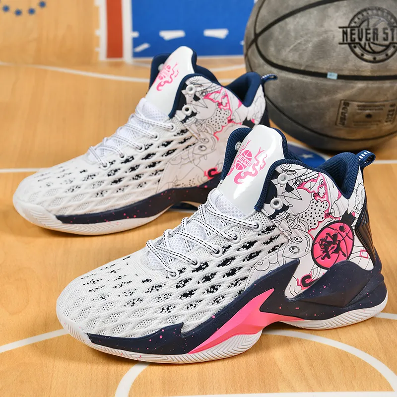 GQWE Cushioned Slip-Resistant Lightweight Mid-Top Basketball Shoes Unisex-17