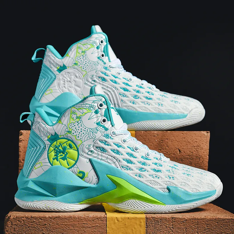 GQWE Cushioned Slip-Resistant Lightweight Mid-Top Basketball Shoes Unisex-13