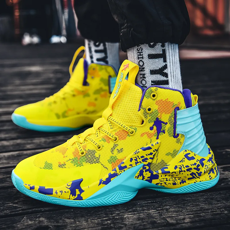 GQWE Shock Absorbers Slip Resistant, Abrasion Resistant, Lightweight High Top Basketball Shoes Unisex-4
