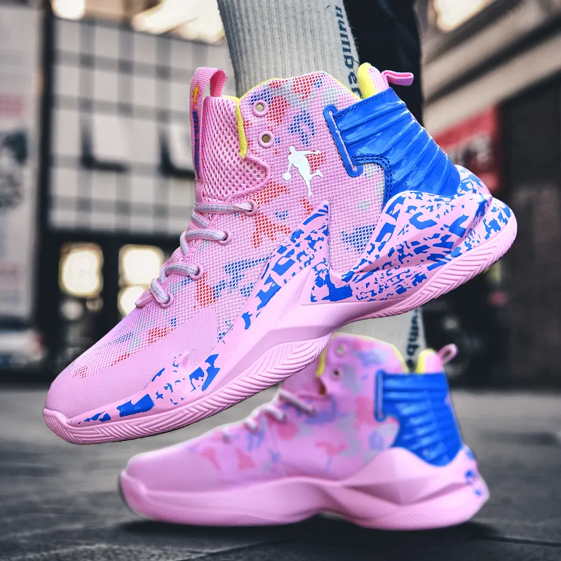 GQWE Shock Absorbers Slip Resistant, Abrasion Resistant, Lightweight High Top Basketball Shoes Unisex-6