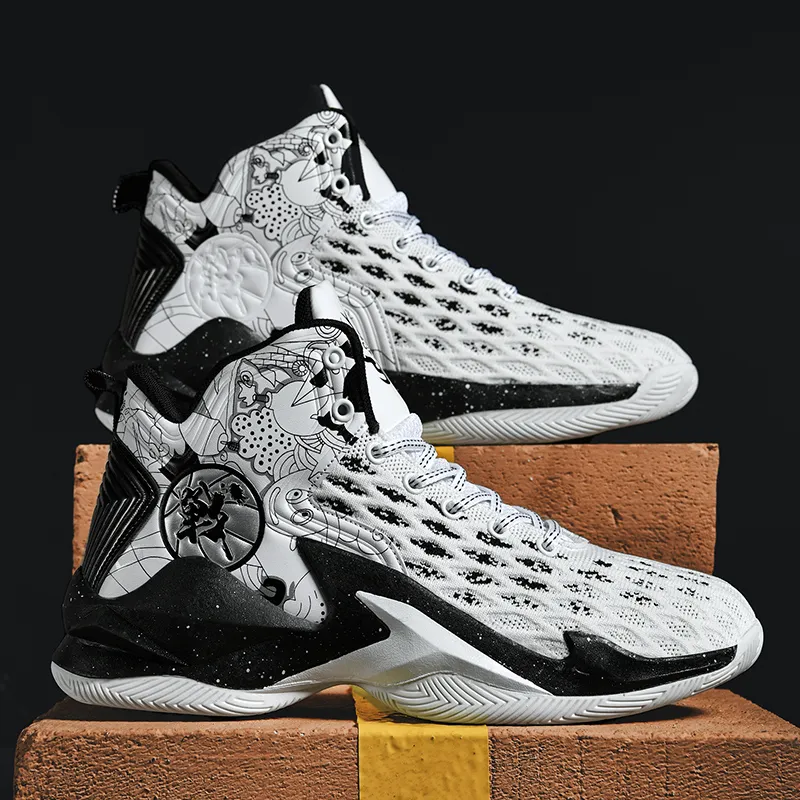 GQWE Cushioned Slip-Resistant Lightweight Mid-Top Basketball Shoes Unisex-3