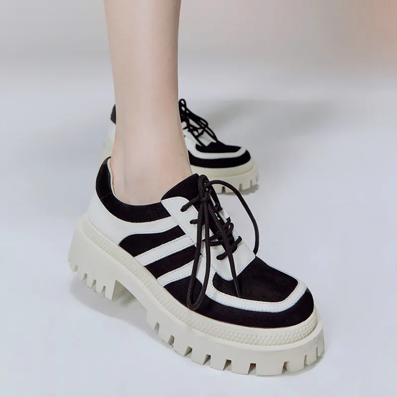 R'AZZURRO Loafers 6cm Women's Black White-3