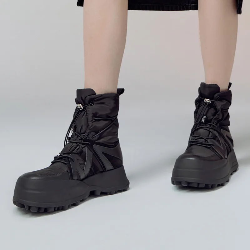 R'AZZURRO 15cm Lightweight Feather Snow Boots Women's Black-4