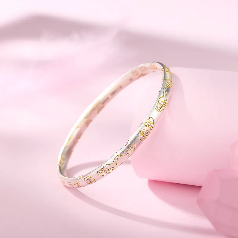 7℃ S999 Fine Silver Sterling Silver Bracelets Unisex-6