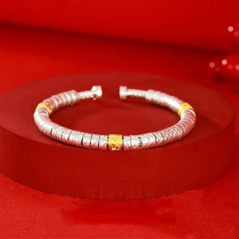 7℃ S999 Fine Silver Bangles Unisex-2