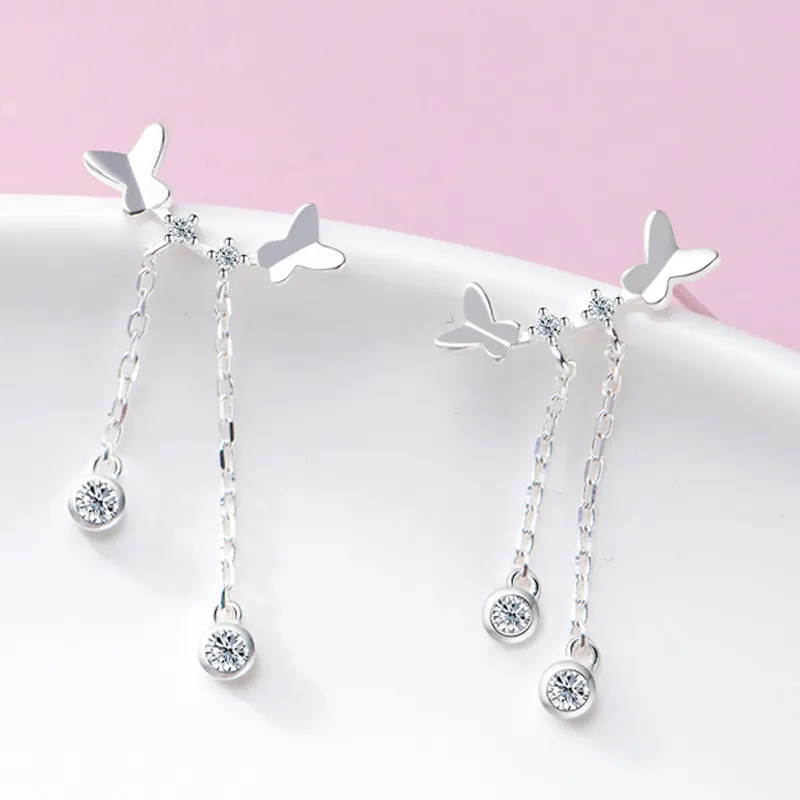 7℃ S925 Silver Drop Earrings Women's-3
