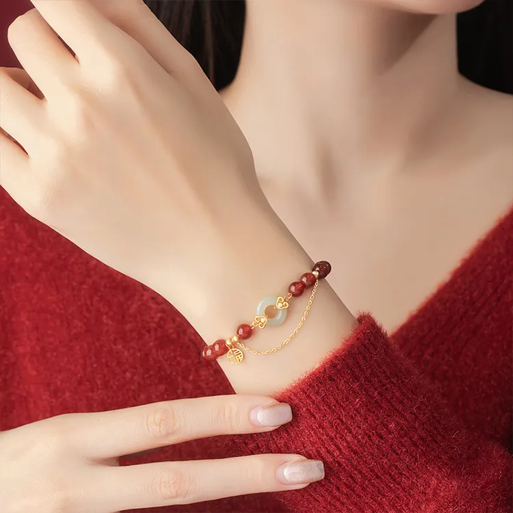 7℃ Bracelets Pale Greenish White Jade Unisex-1
