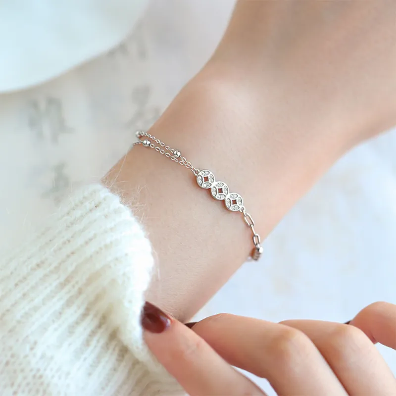 7℃ 999 Fine Silver Bracelets Unisex-2