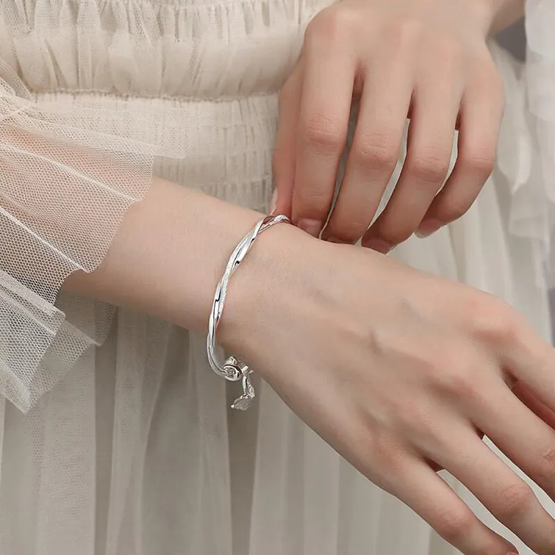 7℃ 999 Fine Silver Bangles Unisex-5