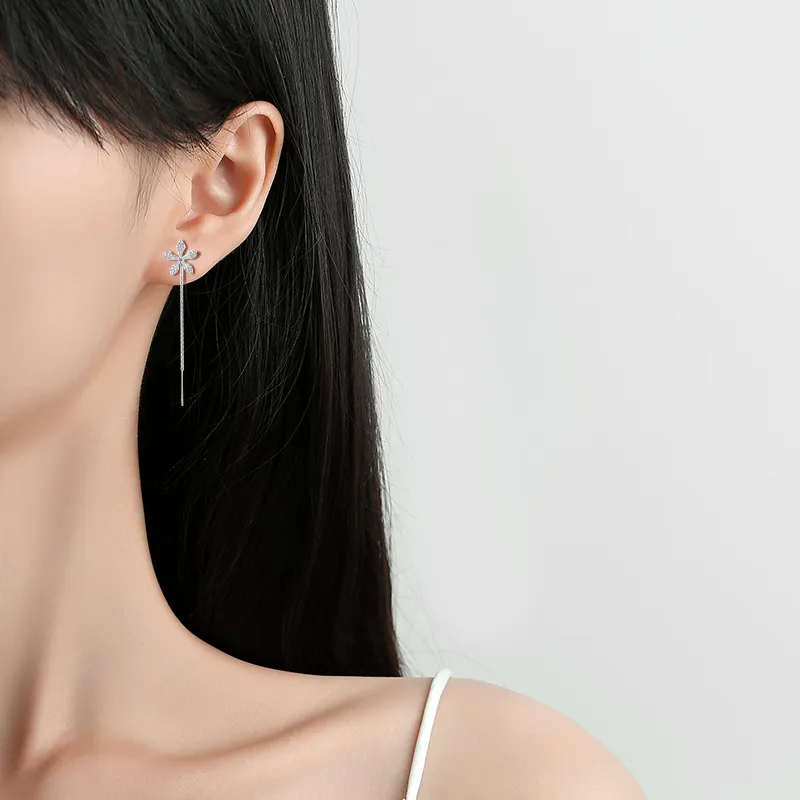 7℃ S925 Sterling Silver Stud Drop Earrings Women's-2
