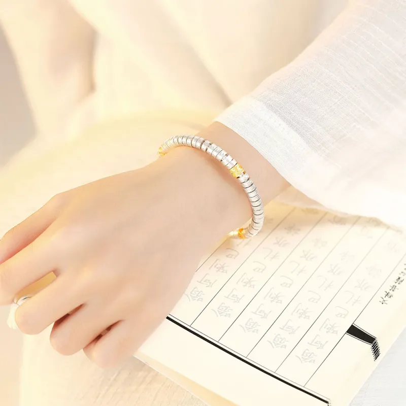 7℃ S999 Fine Silver Bangles Unisex-1