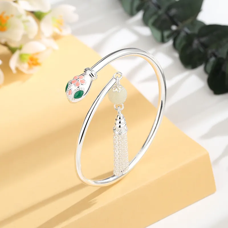 7℃ S999 Fine Silver Bangles Unisex-3