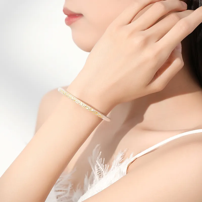 7℃ 999 Fine Silver Bangles Unisex-2