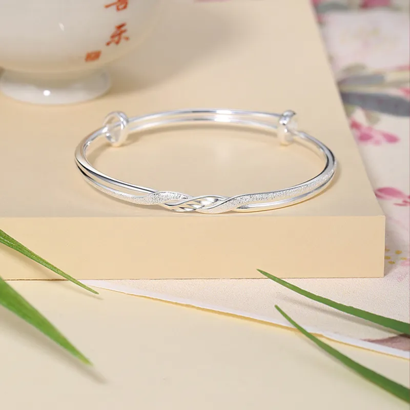 7℃ S999 Fine Silver Bangles Unisex-4