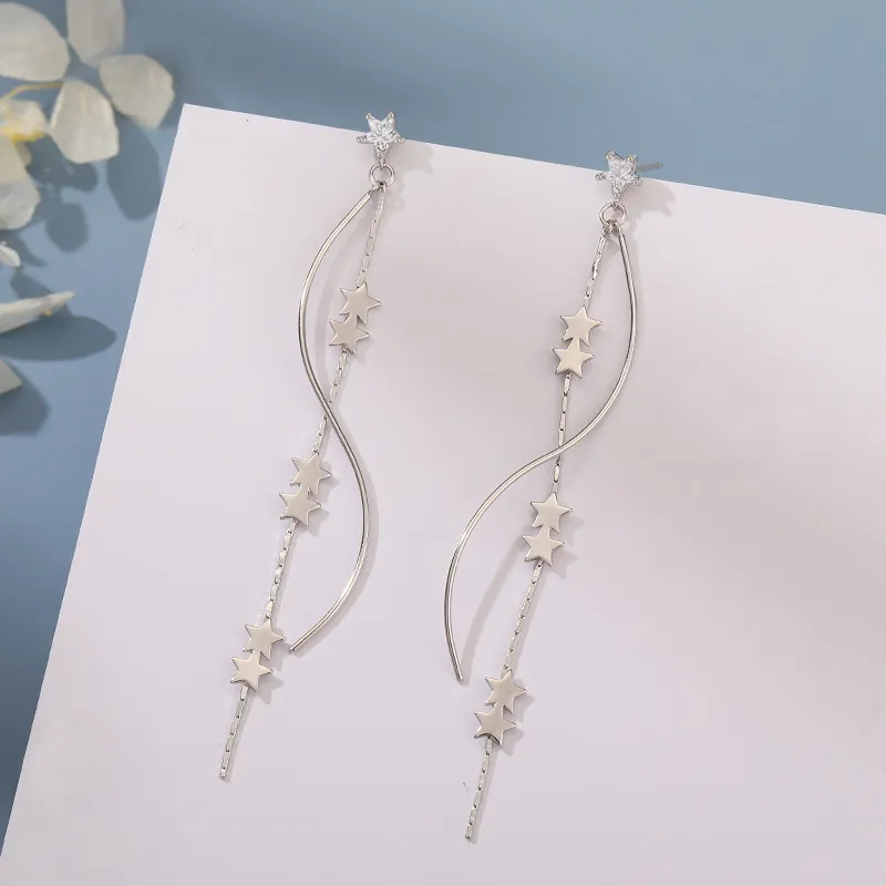 7℃ S925 Silver Drop Earrings Women's-2