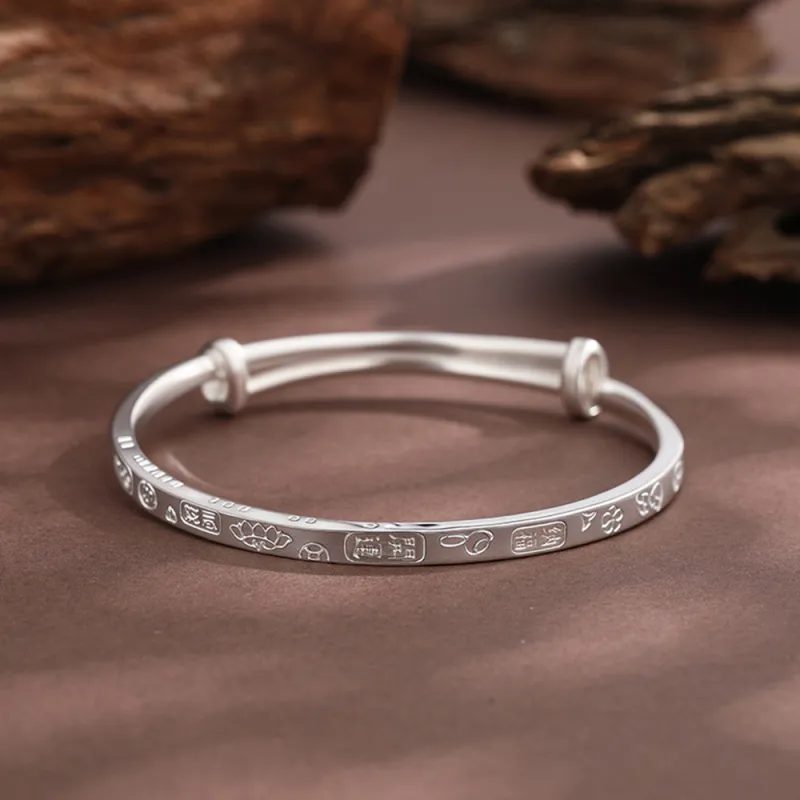 7℃ S999 Fine Silver Bangles Unisex-2