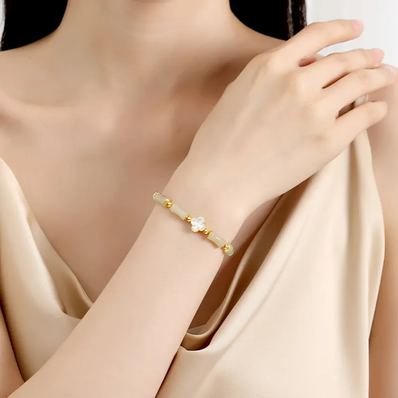 7℃ Hetian Jade Pale Greenish White Jade Unisex-2