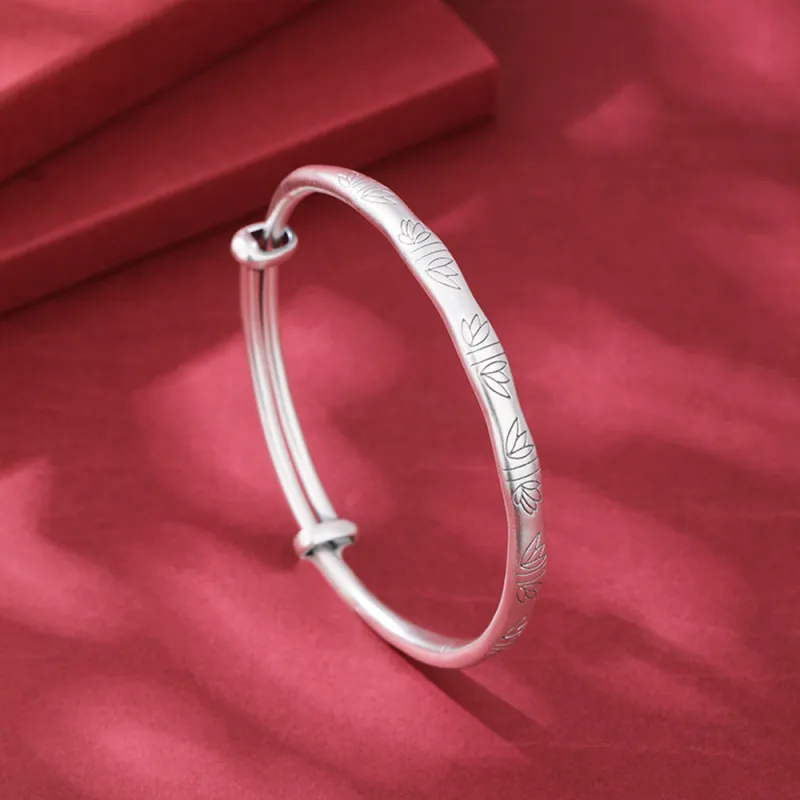 7℃ 999 Fine Silver Bangles Unisex-1