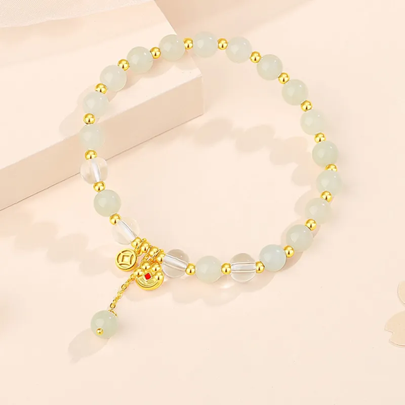 7℃ Hetian Jade Bracelets Pale Greenish White Jade Unisex-5
