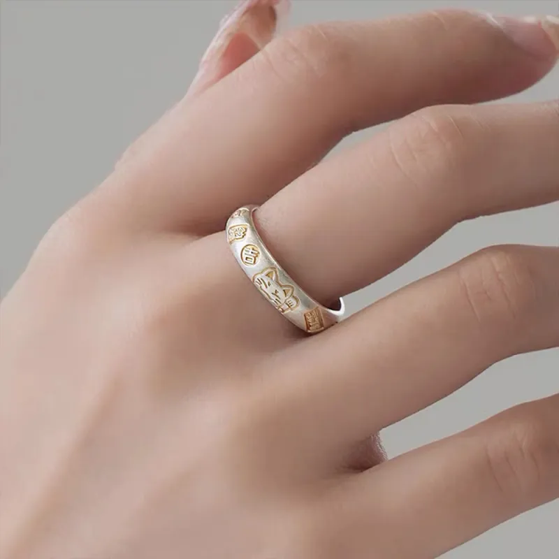 7℃ 999 Fine Silver Sterling Silver Rings Unisex-2
