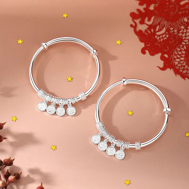 7℃ 999 Fine Silver Bangles Unisex-3