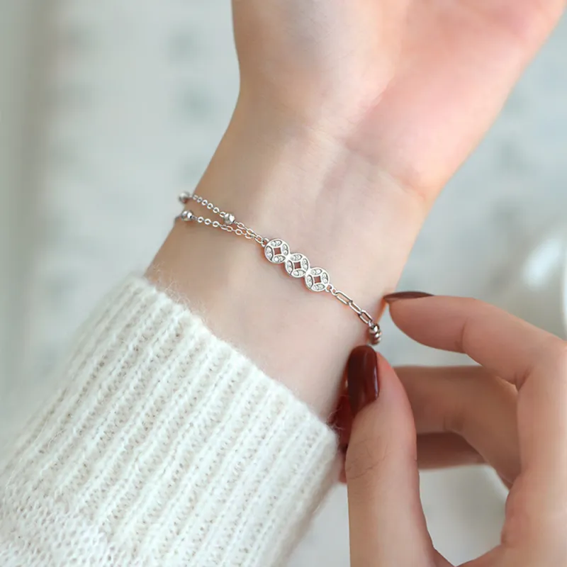 7℃ 999 Fine Silver Bracelets Unisex-1