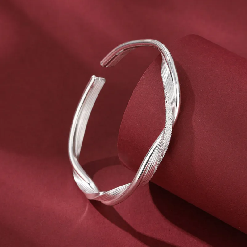 7℃ 999 Fine Silver Bangles Unisex-1