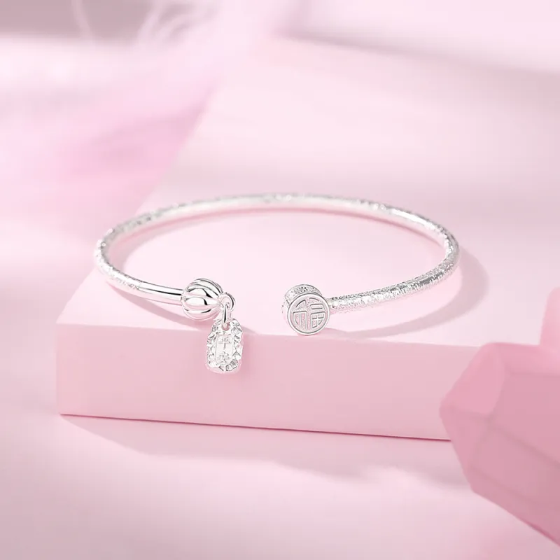 7℃ S999 Fine Silver Sterling Silver Bracelets Women's-5