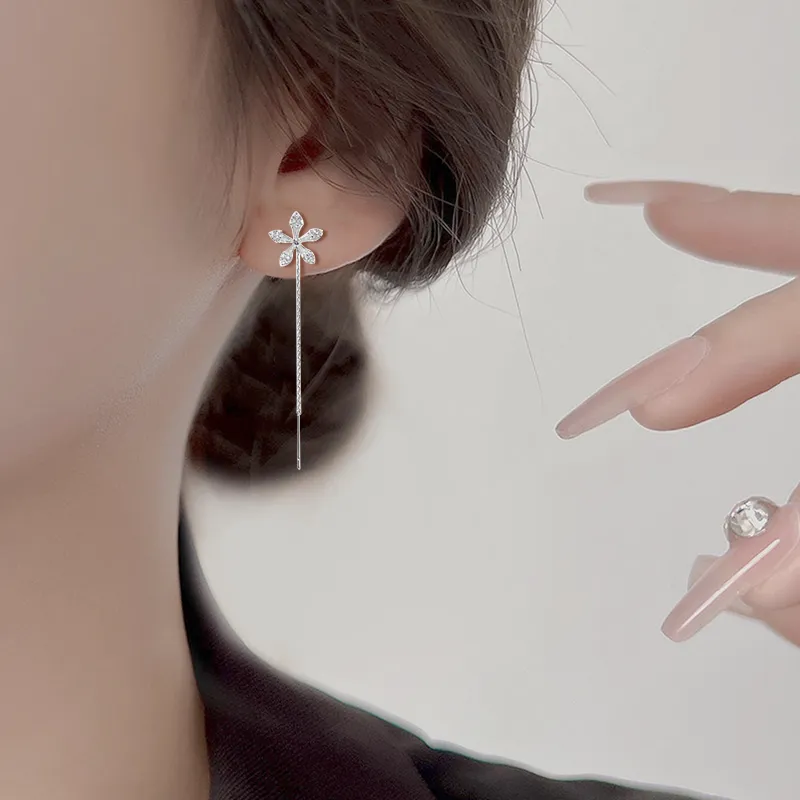 7℃ S925 Sterling Silver Stud Drop Earrings Women's-1