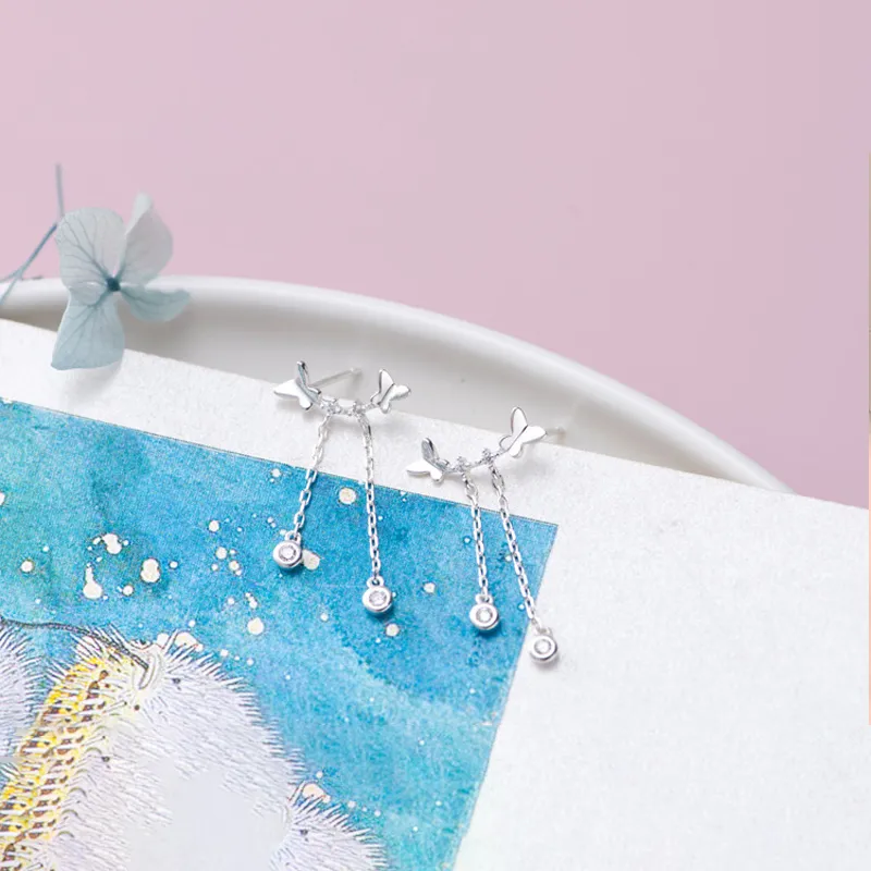 7℃ S925 Silver Drop Earrings Women's-5