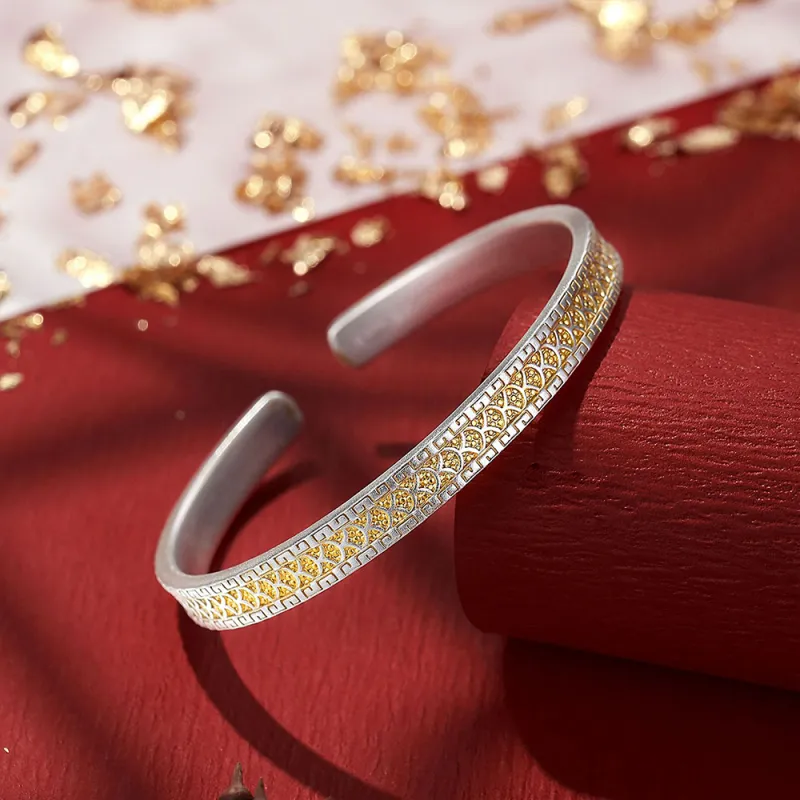 7℃ 999 Fine Silver Sterling Silver Bracelets Unisex-1