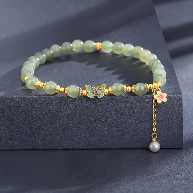 7℃ Hetian Jade Bracelets Green Jade Unisex-4