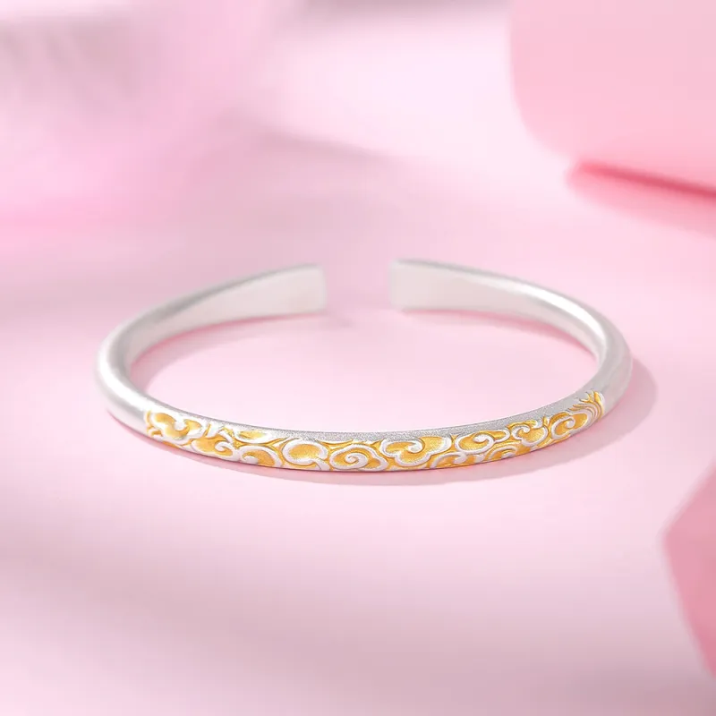 7℃ 999 Fine Silver Bangles Unisex-5