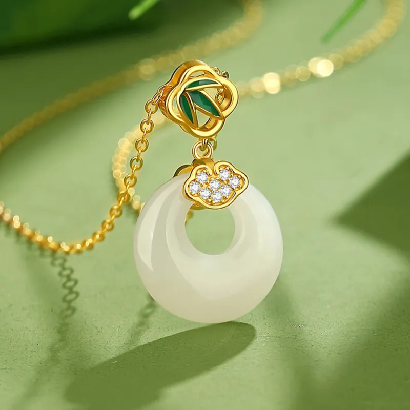 7℃ Hetian Jade Necklaces Pale Greenish White Jade Unisex-3