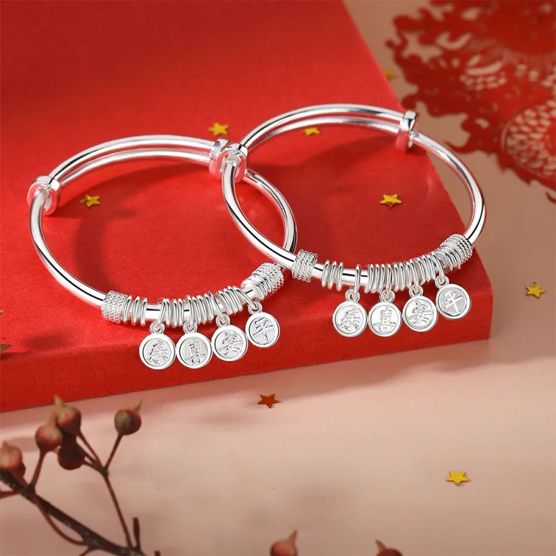 7℃ 999 Fine Silver Bangles Unisex-4