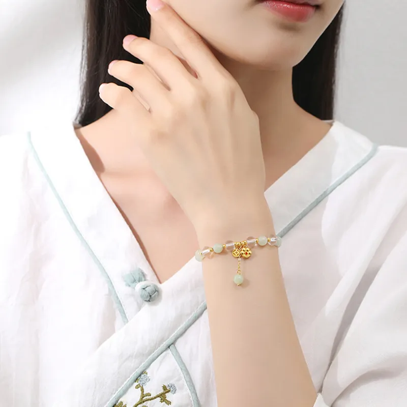 7℃ Hetian Jade Bracelets Pale Greenish White Jade Unisex-2