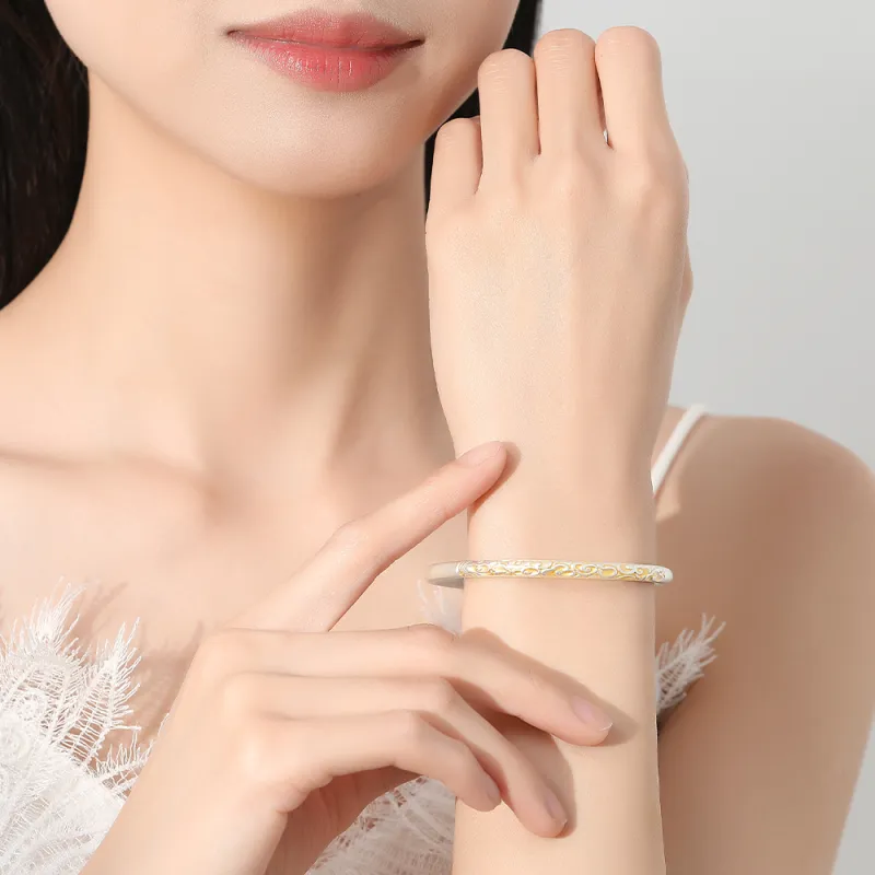7℃ 999 Fine Silver Bangles Unisex-1