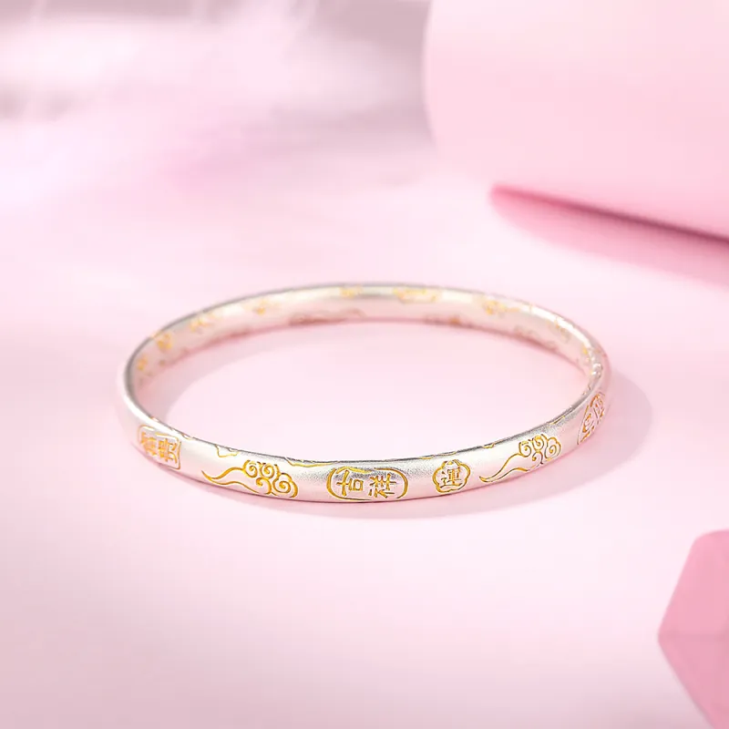 7℃ S999 Fine Silver Sterling Silver Bracelets Unisex-5