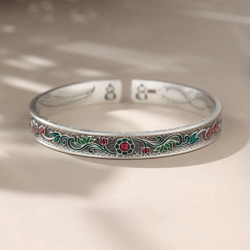 7℃ S999 Fine Silver Bangles Unisex-4