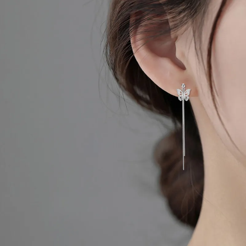 7℃ S925 Silver Drop Earrings Women's-1