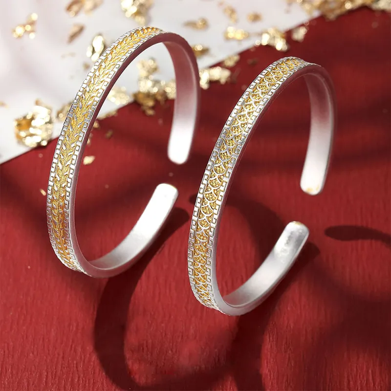 7℃ 999 Fine Silver Sterling Silver Bracelets Unisex-6